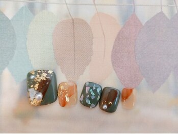 ネイルサロン&スクール ジーナ(GINA)/金箔×パール×シェル×冬