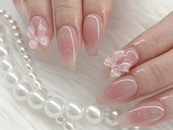 リボンアディクト(ribbon addict)/ちゅるちゅるチークネイル♪