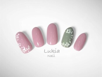 ルキア(Lukia)/シンプル/お花ネイル