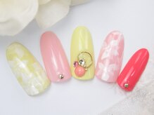 エムネイル(M Nail)/マカロンカラー・手書きフラワー