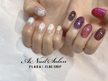 エーネイルサロン プラーカ本店(A-Nail Salon)/22/8/12　アシメネイル