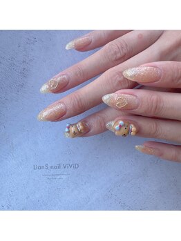 リアンスネイル ヴィヴィッド 岡山店(LianS nail ViViD)/ワンカラー＋パーツ