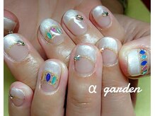 ネイルサロン アルファガーデン 町田本店(α garden)/ラメライン付フレンチ●オフ込2h