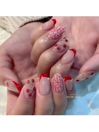 赤ツイード×チェリー♪