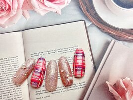 ラメ×チェック