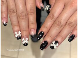 リボン×ドット♪ガーリーネイル