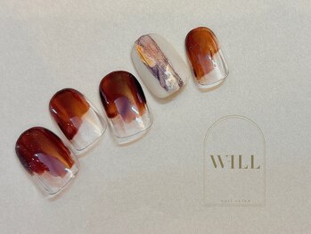 インク×ぬりかけネイル