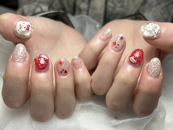 ジョアネイル(JOA Nail)/冬/キティ雪だるま/リゾート