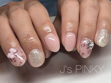 ネイルスペース ジェイズ ピンキー(NAIL SPACE J's PINKY)/ピンクにヒョウ柄ネイル