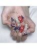 【チップ長さだし人気No1】10本シンプル持ち込みアート＆パーツ付け放題