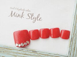 赤　フットネイル