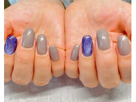 大人グレー/マグネット/秋ネイル