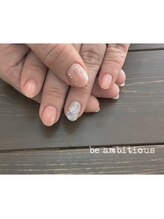 ネイルサロンアンドスクール ビーアンビシャス(be ambitious)/シンプルフラワーネイル