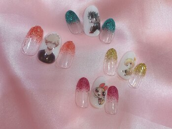 フィオナ 大久保店(Fiona)/【痛ネイルサンプル】ラメグラ付