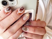 アイネイルズ 梅田店(I nails)/アシメ塗りかけブラウン￥10700