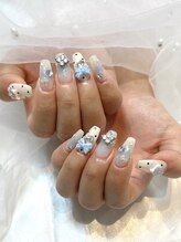 美容室 ミユ(MIYU)/水色チークネイル