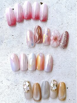 ネイルアンドまつげ リュフェール 五反田(Nail Lufaire)の写真/ネイル/アイメニュー同時施術OK♪[セーブルまつエク¥2750～][オフ込アート2本ワンカラー¥5280]時短で綺麗☆