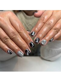 ツイードネイル/ブラックネイル