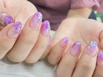 ネイルズ とんぷそん/ピンクパープルマーブルネイル♪