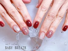 ベイビーブレス(BABY BREATH)/持ち込み☆ツイード冬ネイル