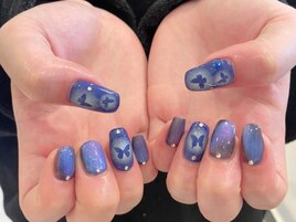 蝶ネイル グラデーションネイル
