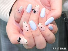 ファストネイル 博多マルイ店(FAST NAIL)/*先着*ドットリボン×ブルー