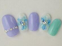 ネイルサロン ドレリッチ 大宮店(drerich)/さわやかカラーフラワー