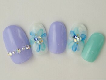 ネイルサロン ドレリッチ 大宮店(drerich)/さわやかカラーフラワー