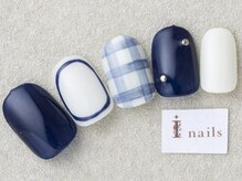 アイネイルズ 三宮店(I nails)/ネイビーチェック￥6000