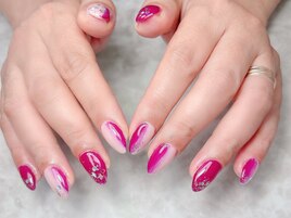 パープル春ネイル