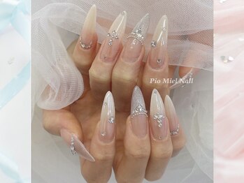 ピオミエルネイル 新宿(pio miel nail)/クリスタルホワイト透明感グラデ