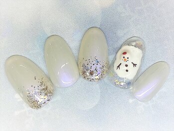 アルセア 上野御徒町店(Alcea)/クリスマス　雪だるま　冬ネイル