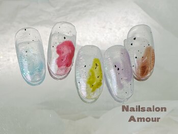 アムールユシマテン 上野湯島店(Amour)/ キラキラ春夏のネイル¥7980