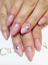 クリスタルネイル ボンベルタ橘店(CRYSTAL NAIL)/ななめフレンチネイル
