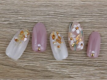 ネイルサロンアンドスクール ミュー(Nail Salon & school mieux)/シェルフラワーネイル☆
