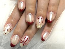 ユニネイル 池袋(Uni Nail)/リボンホリデーネイル♪