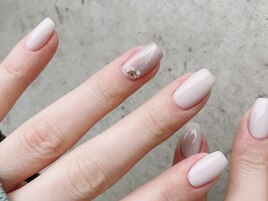 ワンカラー爽やかネイル