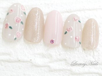 ラグジュアリーネイルズ アカバネ(Luxury Nails Akabane)/上品*薔薇Nail