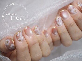 トリート(treat)の写真/華やか・お花・ニュアンス・シンプル……多彩なアートでネイルをもっと楽しく♪もちろんフォルムも美しく。