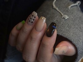 差し色に緑をご希望のお客様