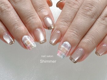 シマー(Shimmer)/マロンマグフレンチ×チェック柄