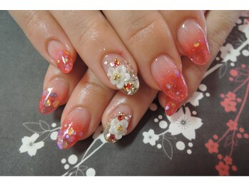 ネイルシェルター 本店/スカルプチュア　ラメグラデ