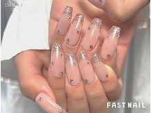ファストネイル 目黒店(FAST NAIL)/ラメフレンチ×ワンホン ¥5,410