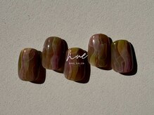 ムー(nue)/brown × colorful line