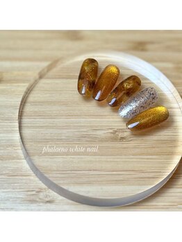 ファレノホワイト/定額デザインネイル/秋