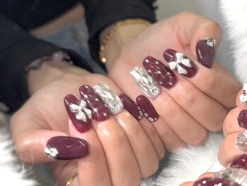 ユニネイル 池袋(Uni Nail)/キラキラボルドーネイル♪