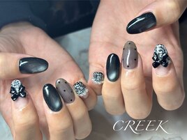 ハートドットシースルーリボン