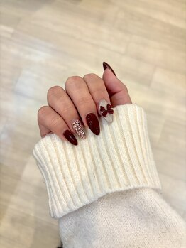 冬っぽボルドーネイル
