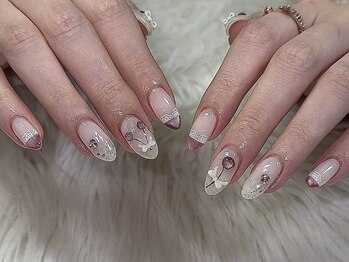 春ネイル/さくらんぼネイル