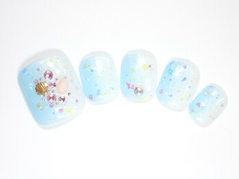 ワンネイル(ONE NAIL)/#夏ネイル#海#フットネイル